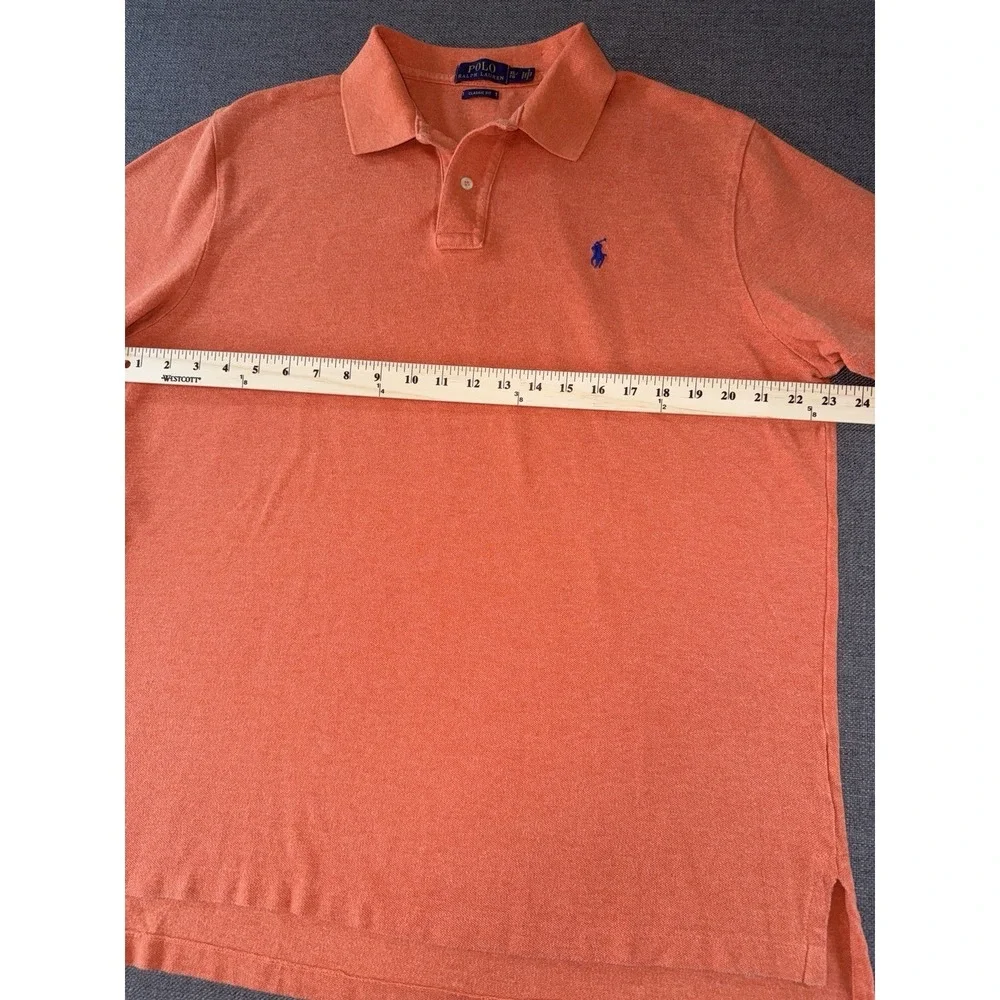 Polo Ralph Lauren Polo Shirt Men's XL Orange Classic Fit Short Sleeve Cotton